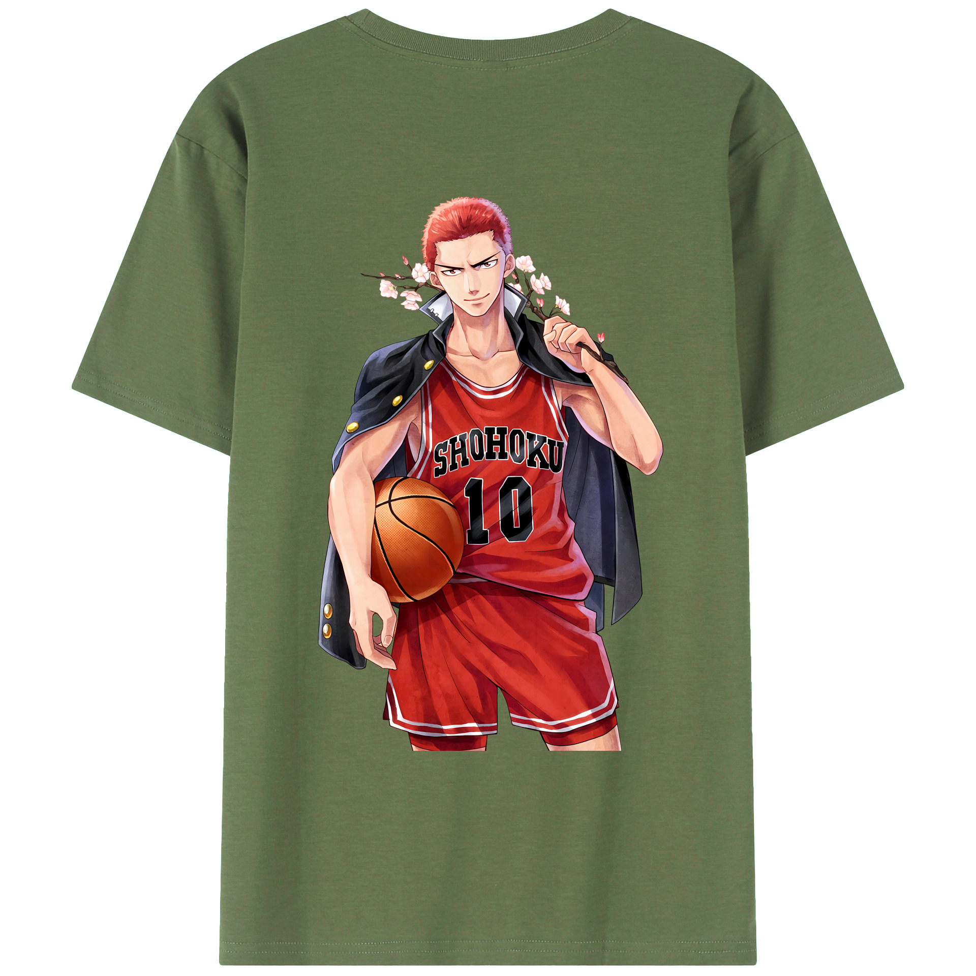 （画像用） SLAM DUNK／スラムダンク 綿100％ メンズ半袖Tシャツ（バックプリント） 通気性
